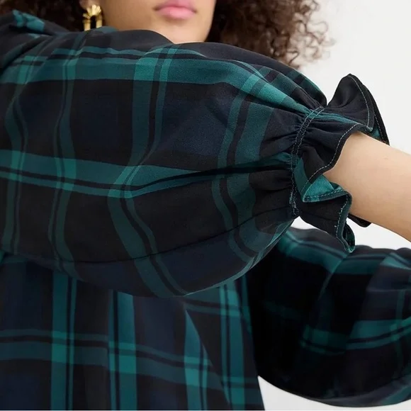 J. Crew Black and Green Plaid Dress - Picture 3 of 11